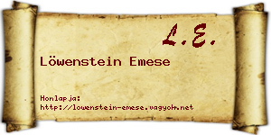Löwenstein Emese névjegykártya